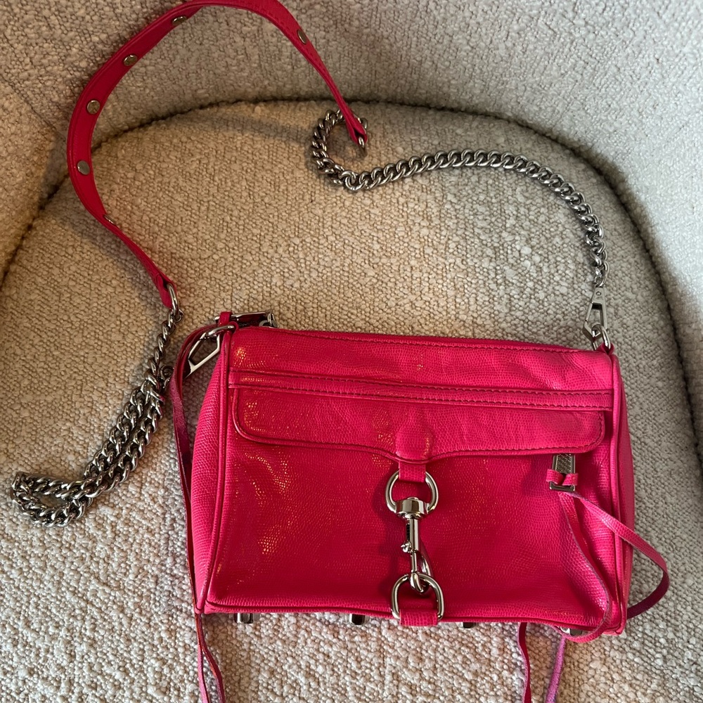 Hot pink Rebecca Minkoff MAC Bag with silver hardware